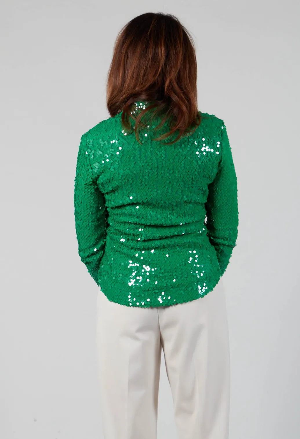Blouse with Sequin Detail in Green
