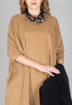 Boat Neck Dress V in Sugar