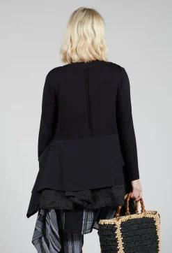Boat Neck Jacket in Black