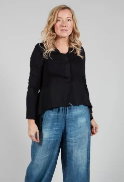 Boat Neck Jacket in Black