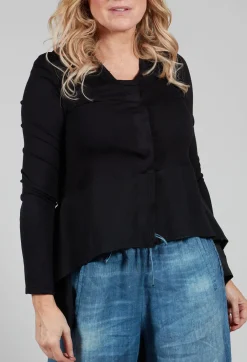 Boat Neck Jacket in Black