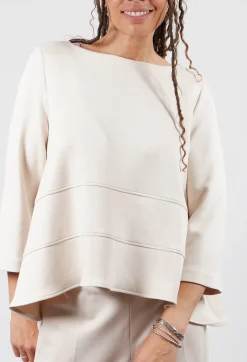 Boat Neck Top in Sandshell