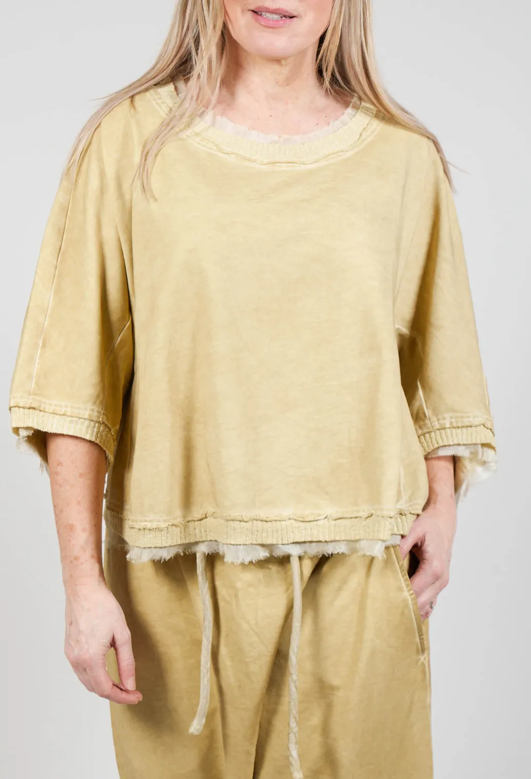 Boat-Neck T-Shirt in Wax Cloud