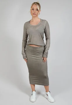 Bodycon Pencil Skirt in Hay Cloud