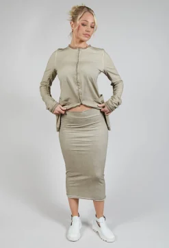 Bodycon Pencil Skirt in Straw Cloud