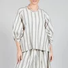 Bohemian Blouse in Black Stripe