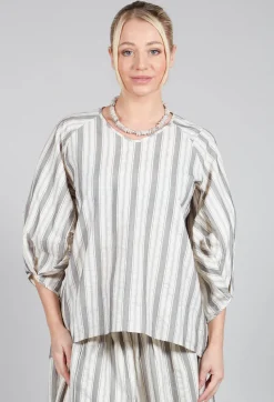 Bohemian Blouse in Black Stripe