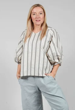 Bohemian Blouse in Black Stripe