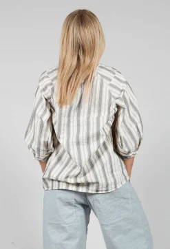Bohemian Blouse in Black Stripe