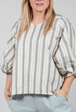 Bohemian Blouse in Black Stripe