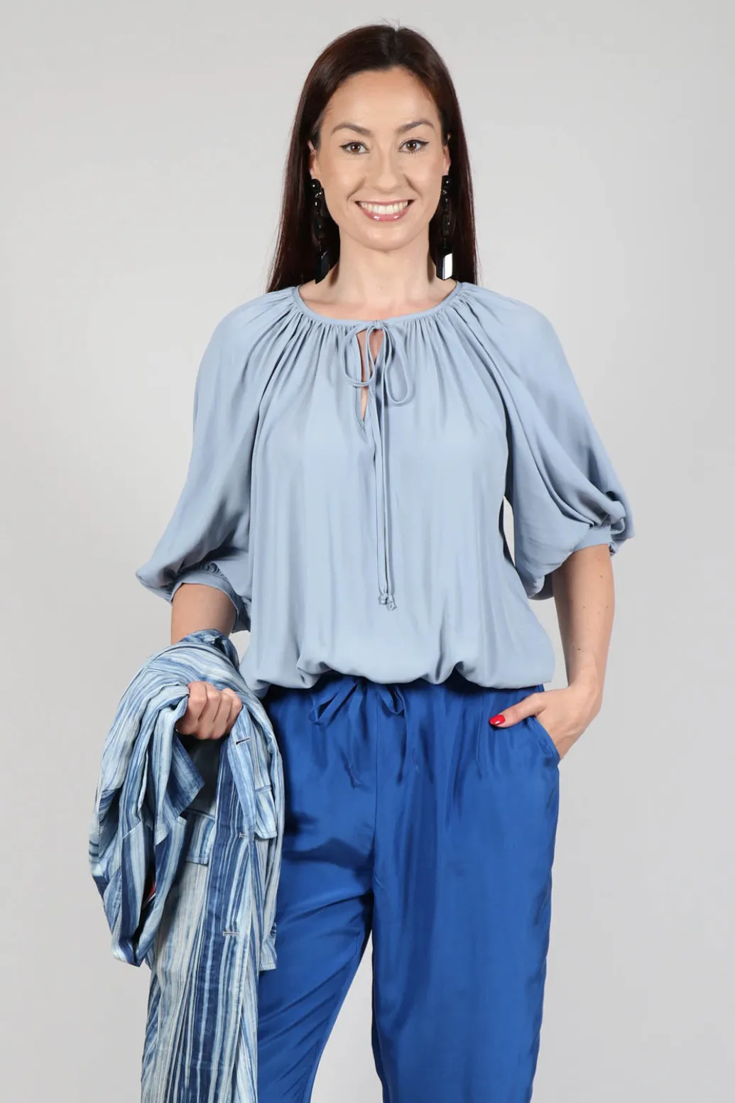 Bohemian Blouse in Blue Blizard