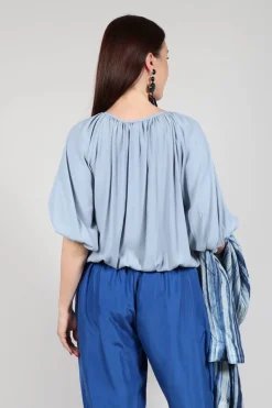 Bohemian Blouse in Blue Blizard