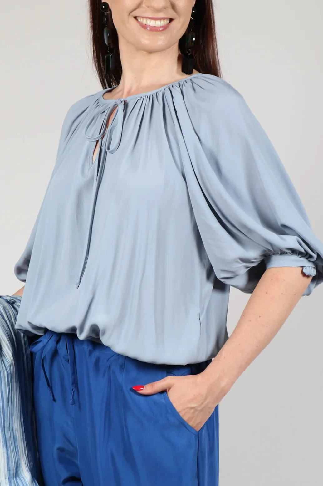 Bohemian Blouse in Blue Blizard