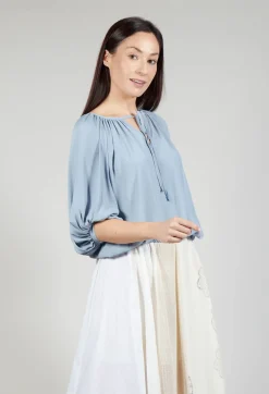 Bohemian Blouse in Blue Blizard