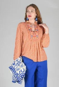 Bohemian Style Blouse in Orange
