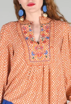 Bohemian Style Blouse in Orange