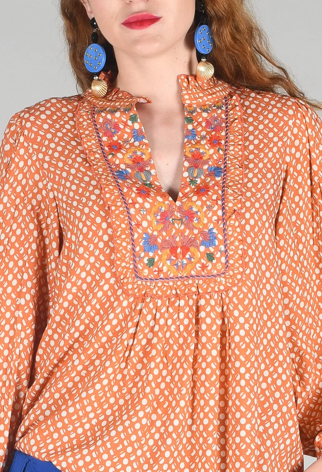 Bohemian Style Blouse in Orange