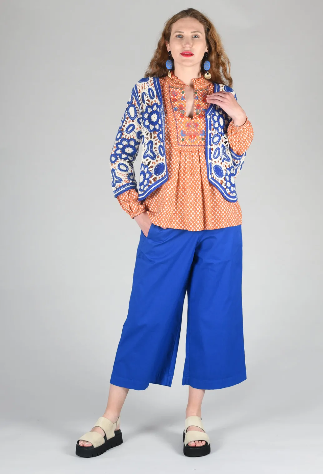 Bohemian Style Blouse in Orange