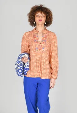 Bohemian Style Blouse in Orange