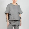 Boned Blouse in Pencil Cloud
