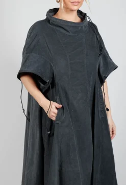 Boned Dress in Coal Cloud