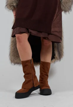 Boots with Fold Over Feature in London Brown