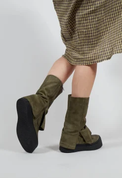 Boots with Fold Over Feature in London Forest