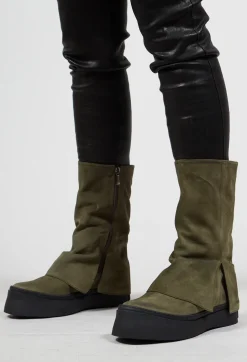 Boots with Fold Over Feature in London Forest