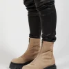 Boots With Front Zip in London DK Beige