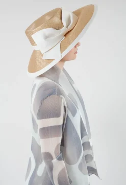 Bow Hat in Biscuit and Ivory