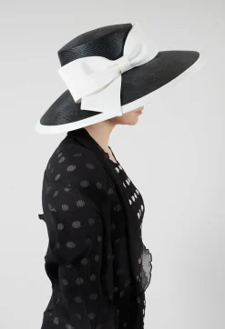 Bow Hat in Black and Ivory