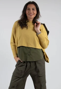 Boxy Fit Knitted Jumper in Mustard