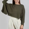 Boxy Fit Knitted Jumper in Khaki