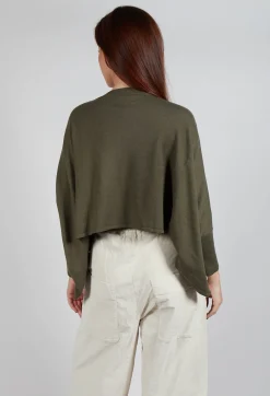 Boxy Fit Knitted Jumper in Khaki