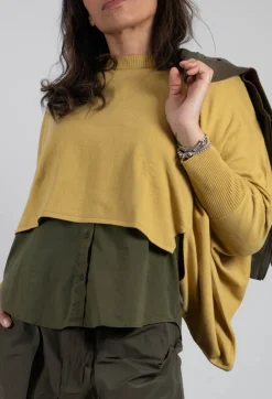 Boxy Fit Knitted Jumper in Mustard
