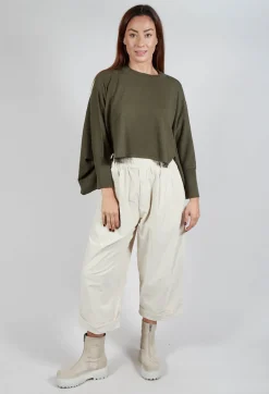 Boxy Fit Knitted Jumper in Khaki