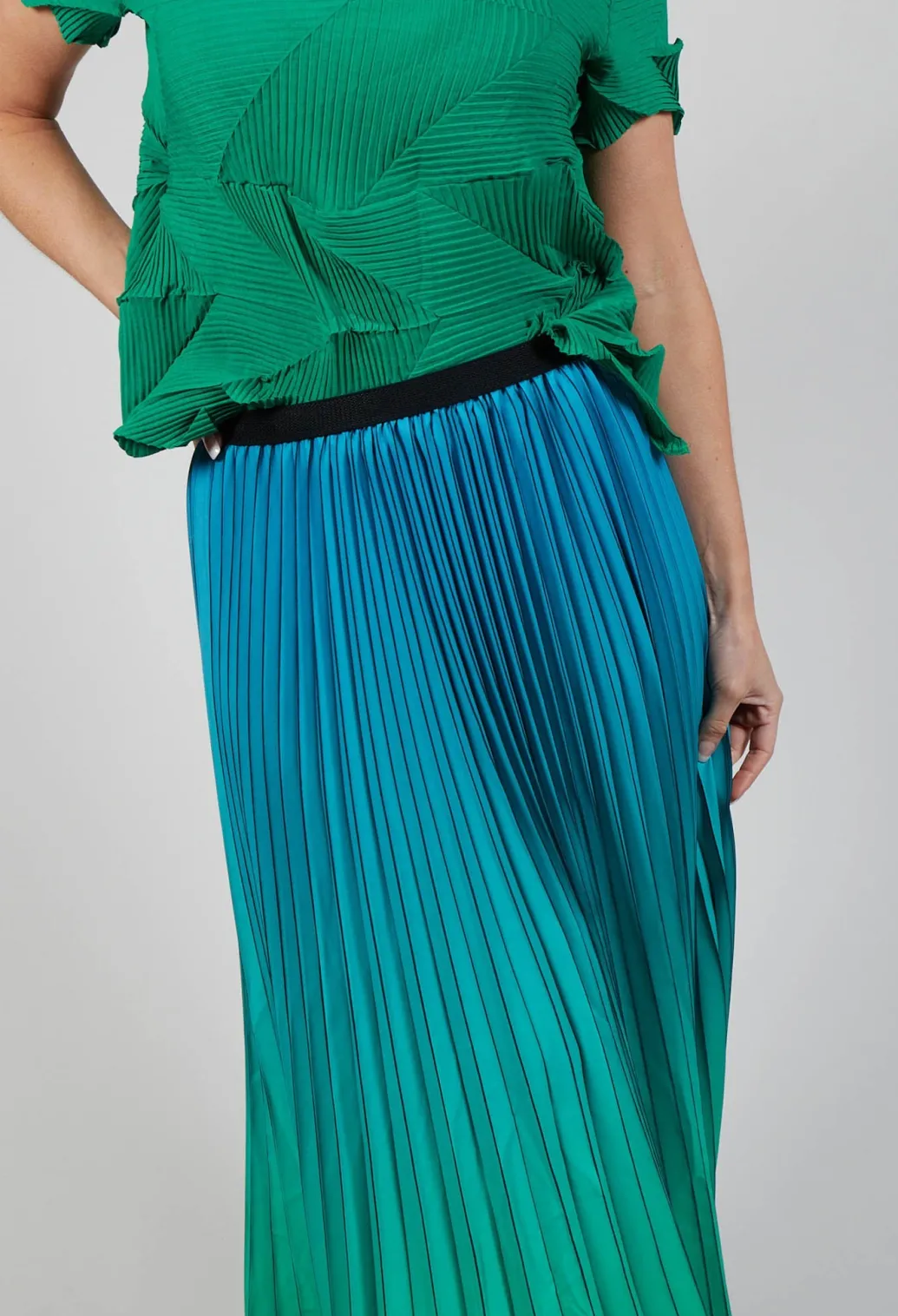 Boxy Skirt in Biscay and Fern