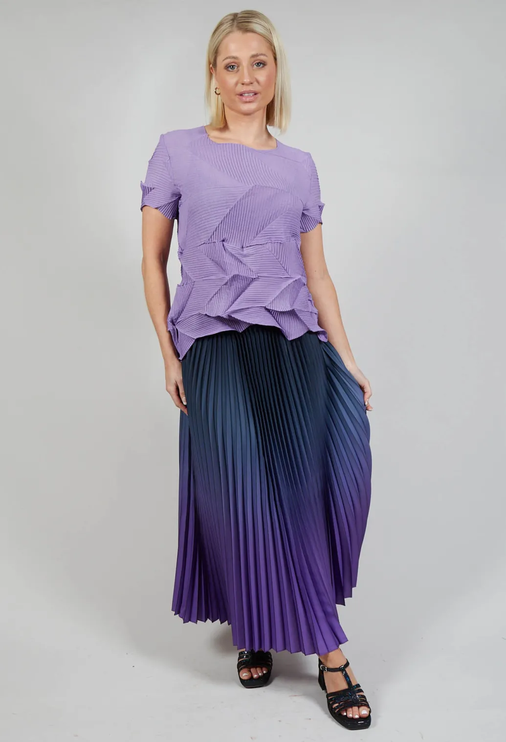 Boxy Skirt in Blueberry and Lavender