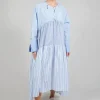 Boxy Smock Dress in Blue Stripe
