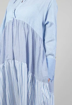 Boxy Smock Dress in Blue Stripe