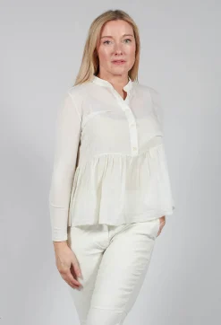 Bracelet Sleeve Blouse in Chalk