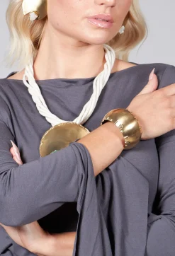 Brass Cuff Bracelet in Gold