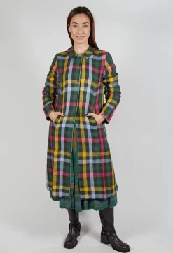 Brock Coat in Green Multicolour