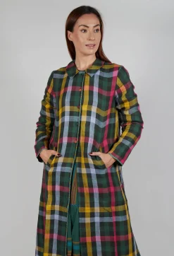 Brock Coat in Green Multicolour