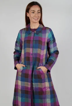 Brock Coat in Purple Multicolour