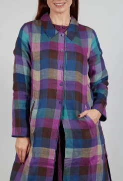 Brock Coat in Purple Multicolour