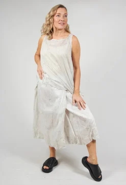 Bubble Hem Skirt with Pleat Detail in Landscape Pearl Stripe