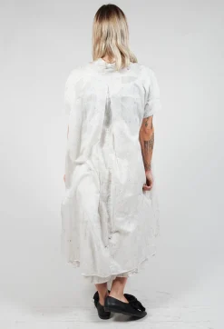 Bubble Hem Skirt with Pleat Detail in Landscape Pearl Stripe