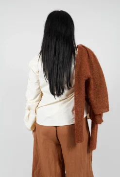 Bubble Sleeve Shirt in Ecru