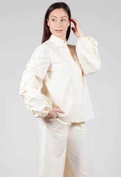 Bubble Sleeve Shirt in Ecru